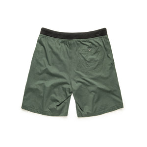 100% Peruvian Pima Cotton Contrast Waist Short in Deep Forest